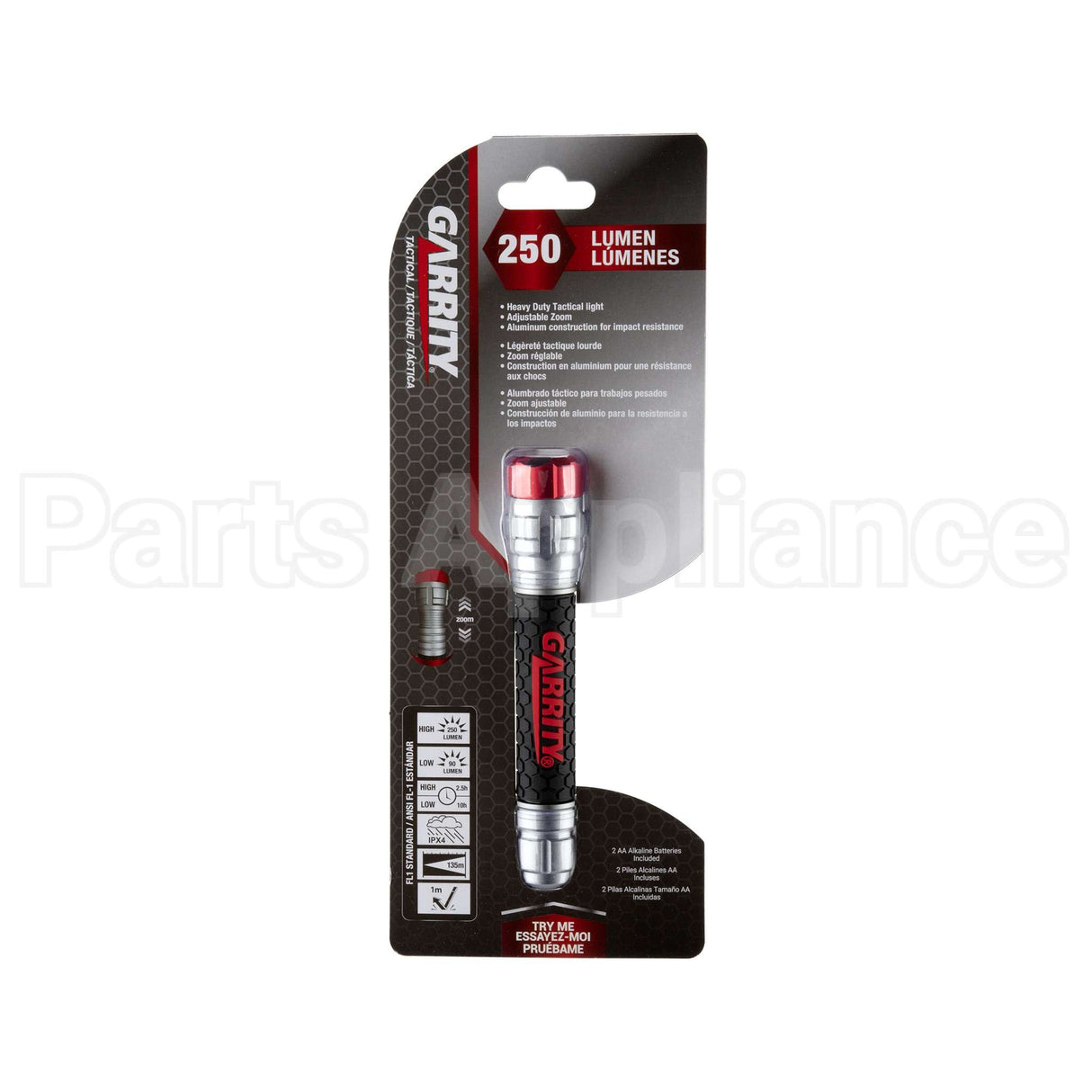 GA8012 Garrity 250Lm Tactical Flashlight