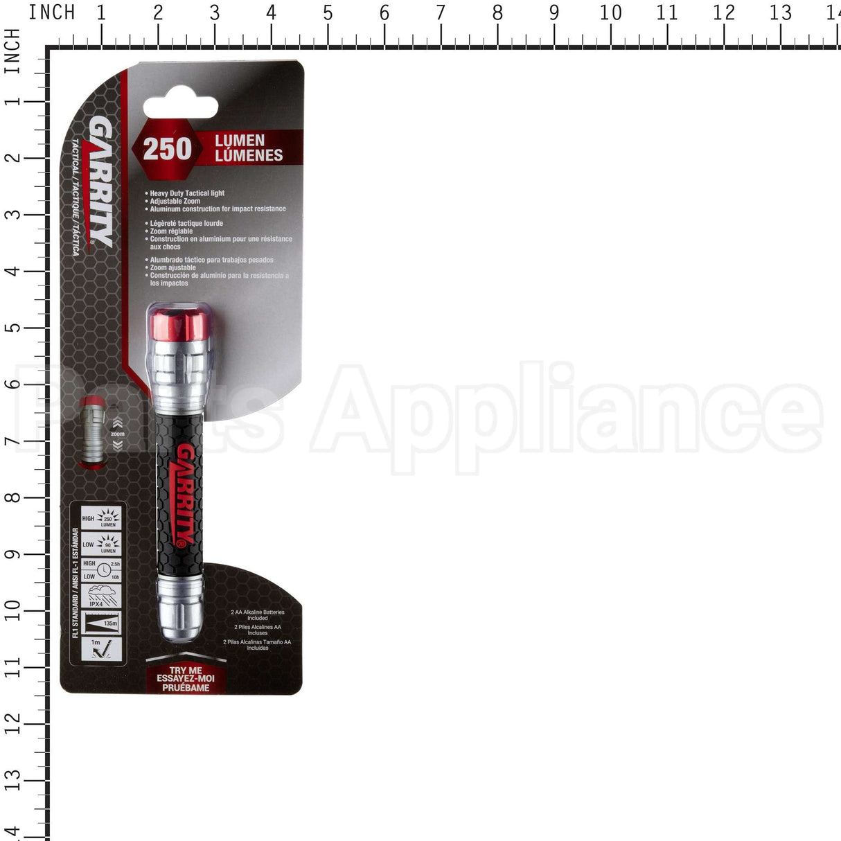 GA8012 Garrity 250Lm Tactical Flashlight