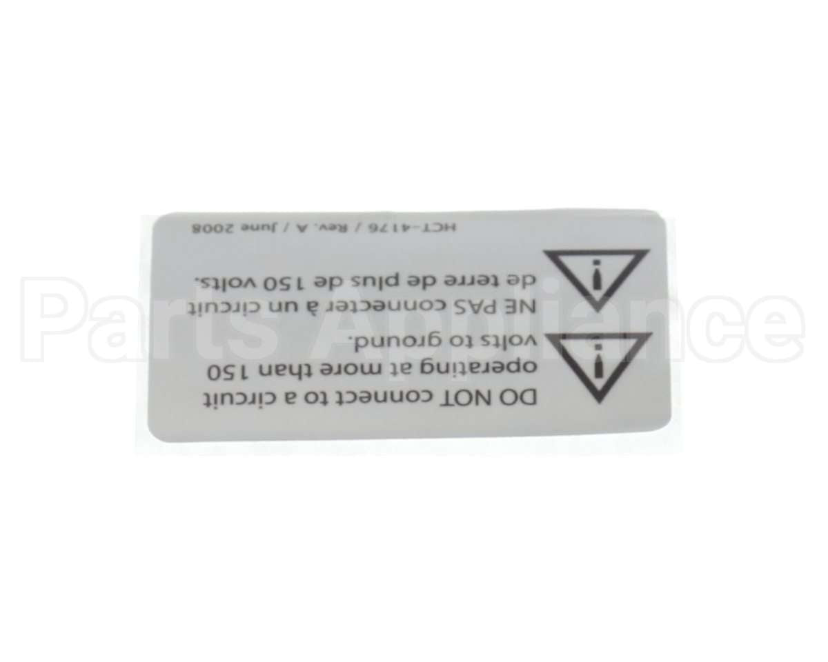 HCT-4176 Turbochef Label, Hhc 2020, Do Not Connect To Circu
