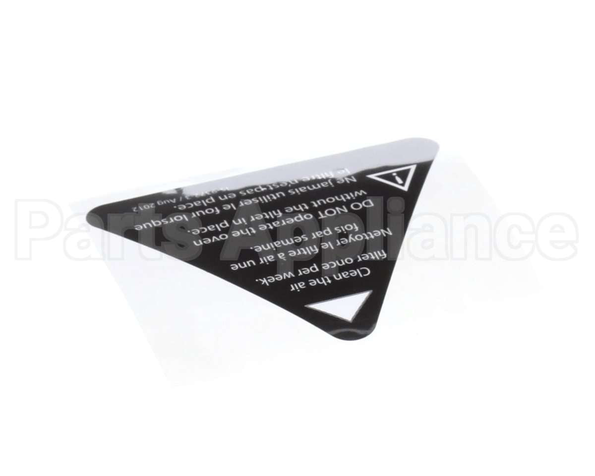 I5-9372-3 Turbochef Label, Filter Warning, Eng-Fre