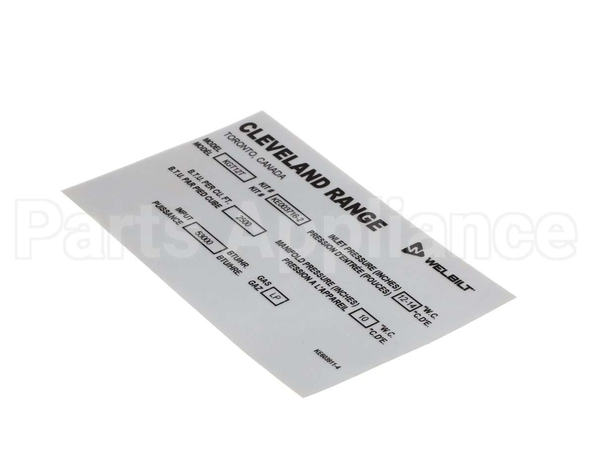 KE603911-4 Cleveland Label;Convert Nat. To Lp