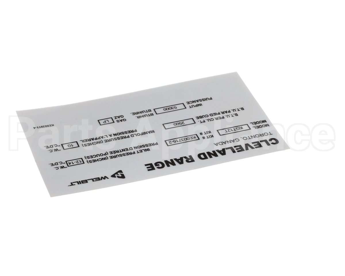 KE603911-4 Cleveland Label;Convert Nat. To Lp