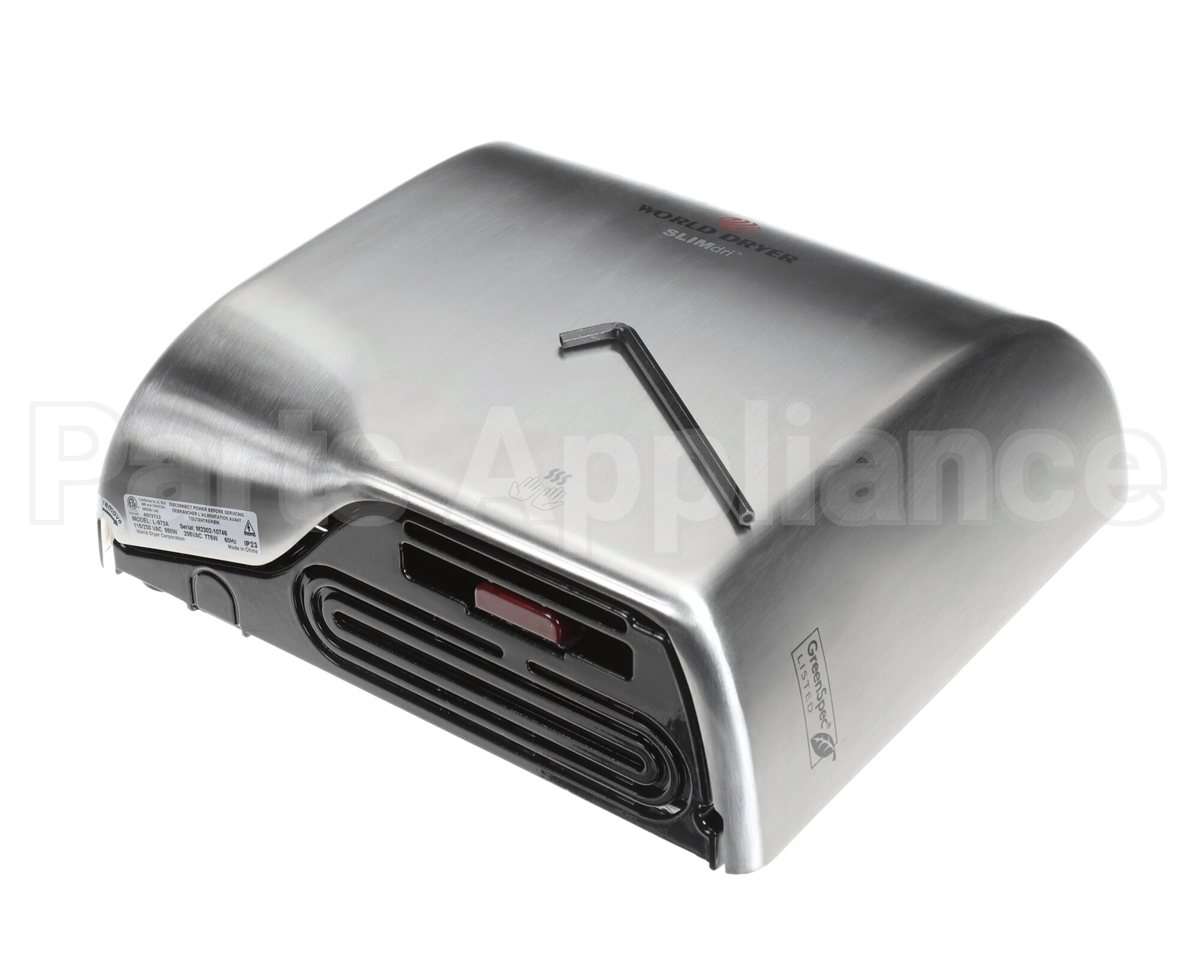 L-973A World Dryer Slimdri,120/208/240V,S/S,Brush