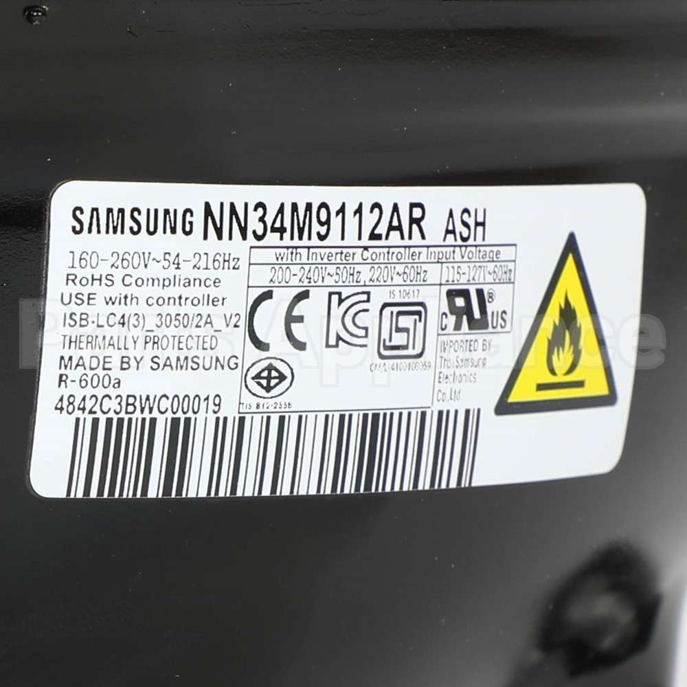 NN34M9112ARASH Samsung Cmp,Comp,Refrigerator,R-600A