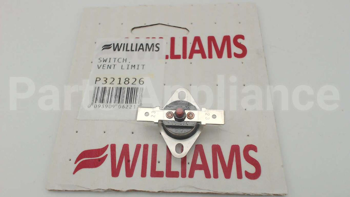 P321826 Williams Comfort Products Vent Limit Switch