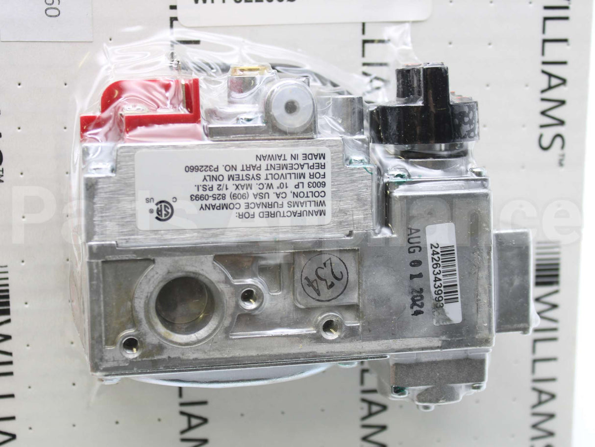 P322660 Williams Comfort Products 10"Wc Lp 1/2" Gas Valve