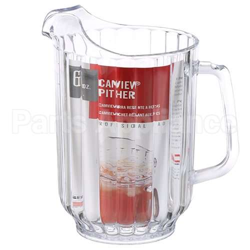P600CW135 Compatible Cambro Pitcher 60 Oz Plst-135 Fluted/Clear