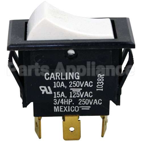 PP10094 Compatible Pitco Switch, Rocker Dpdt W/Bk (1-0-(1))