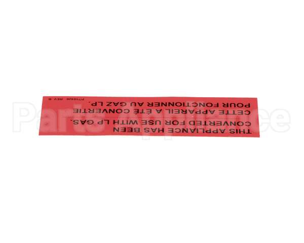 PP10426 Pitco Label,Gas Notice Cvrsn Lp