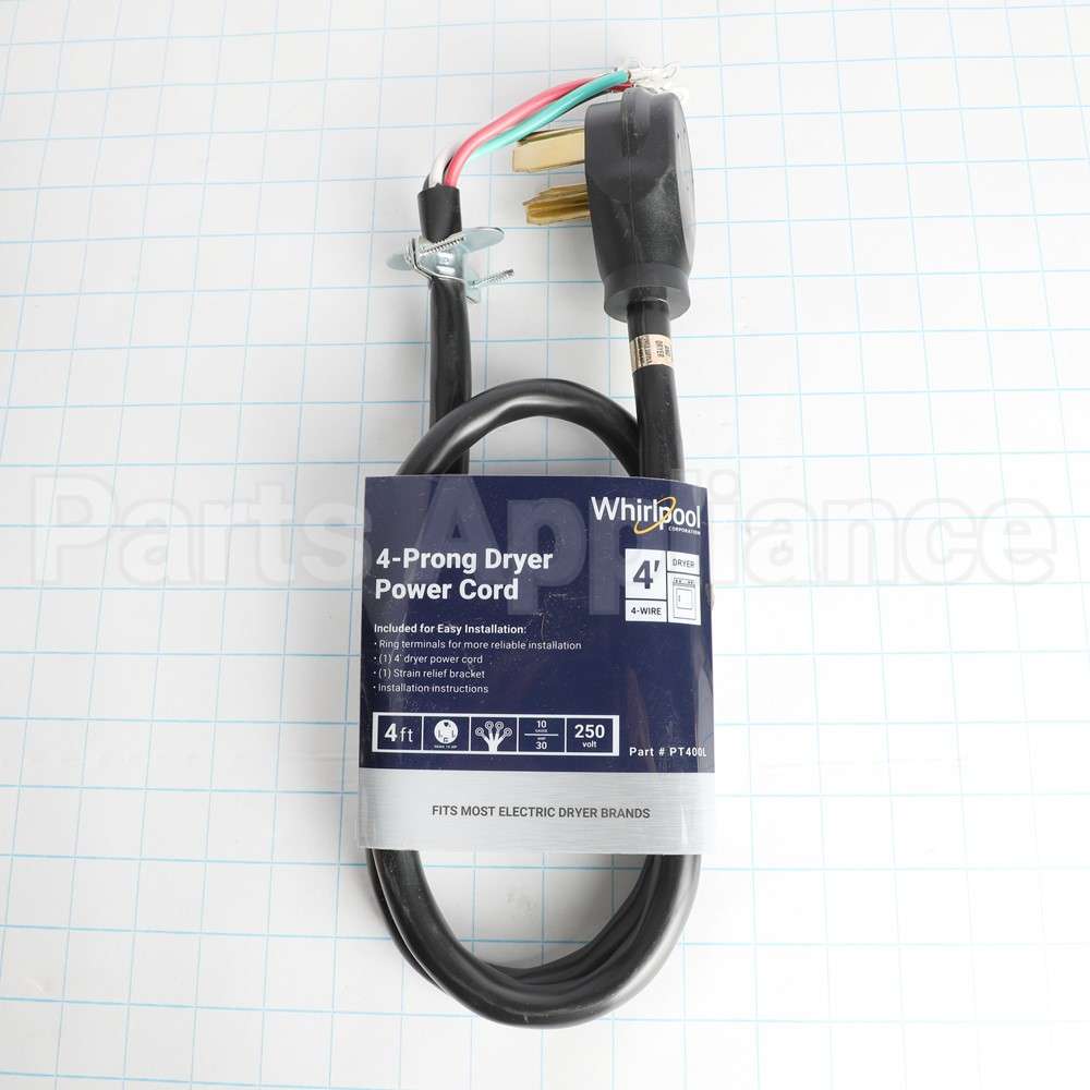 PT400L Whirlpool Dryer Cord - 4 Wire 30 Amp 4'