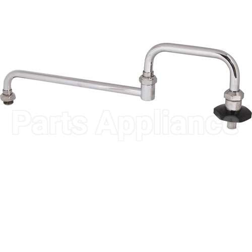 R Compatible TS Brass Spout, 18"Dbl, W/Nzzle, Leadfree