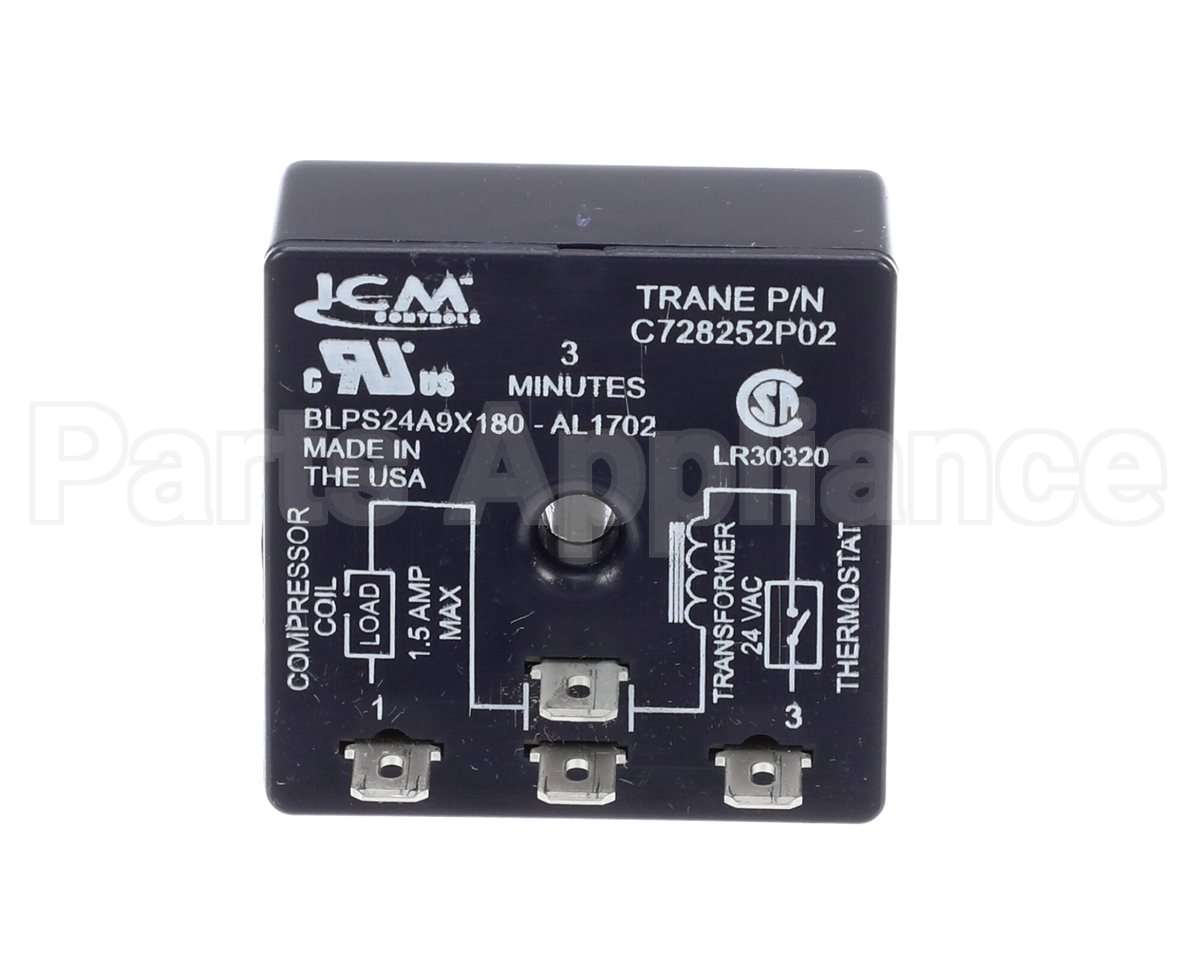 RLY01634 Trane Relay; Time Delay, Sp, 3 Min, .5 Amp, 24