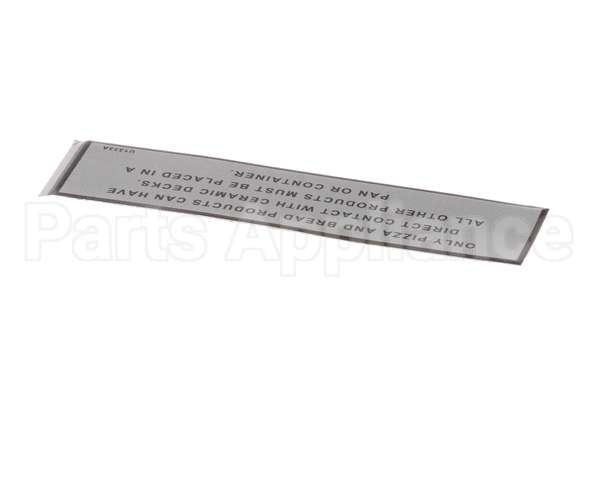 U1333A Bakers Pride Label; Warning [Pizza Oven/Cor