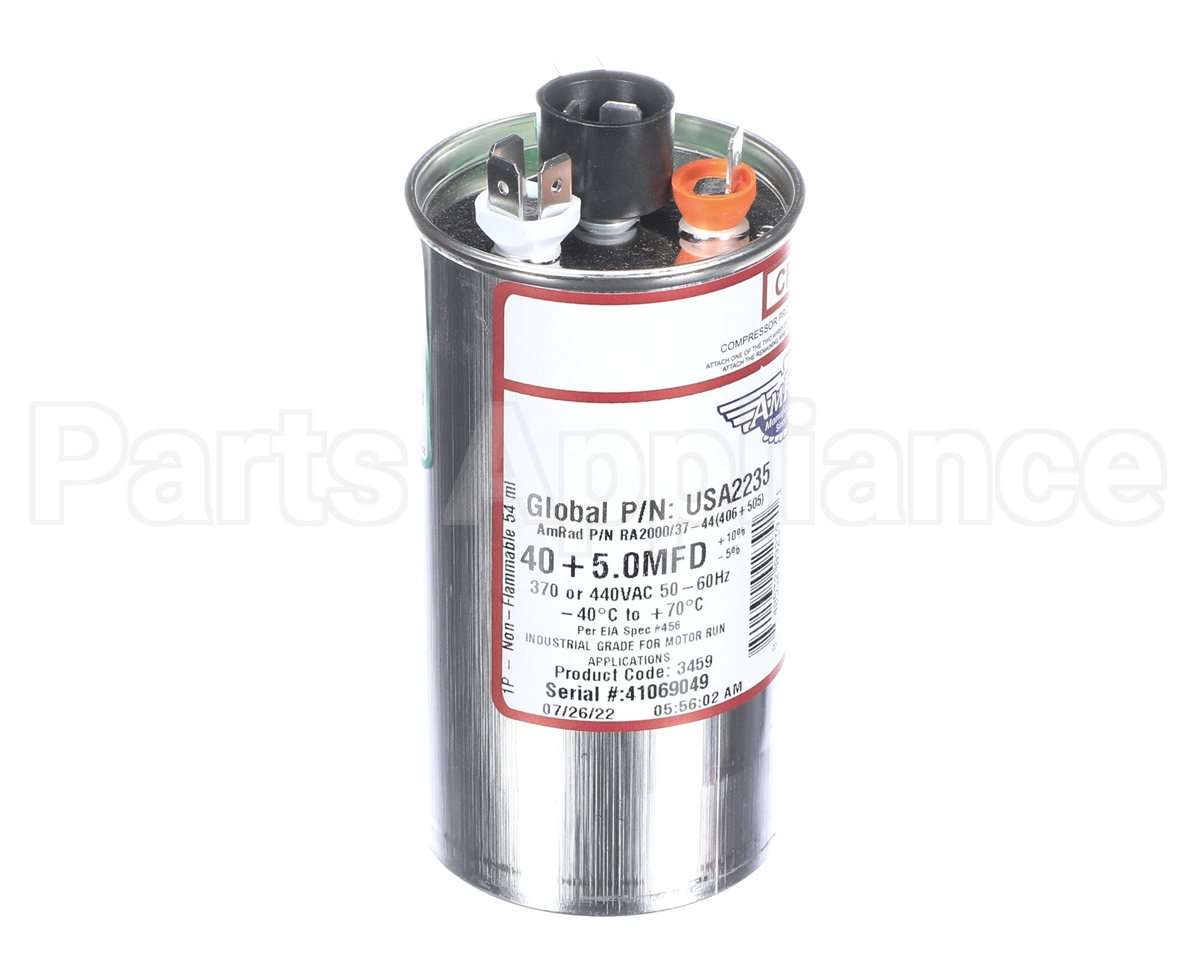 USA2235 Trane Capacitor; 40/5Mfd 370/440V Rnd Usa Made
