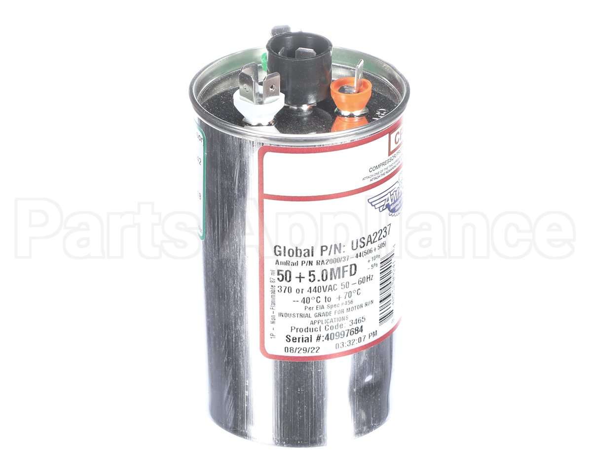 USA2237 Trane Capacitor; 50/5Mfd 370/440V Rnd Usa Made
