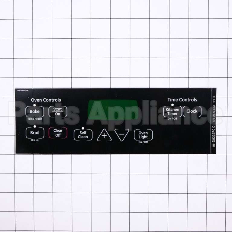 WB27T11013 GE Faceplate Graphics (Bk)