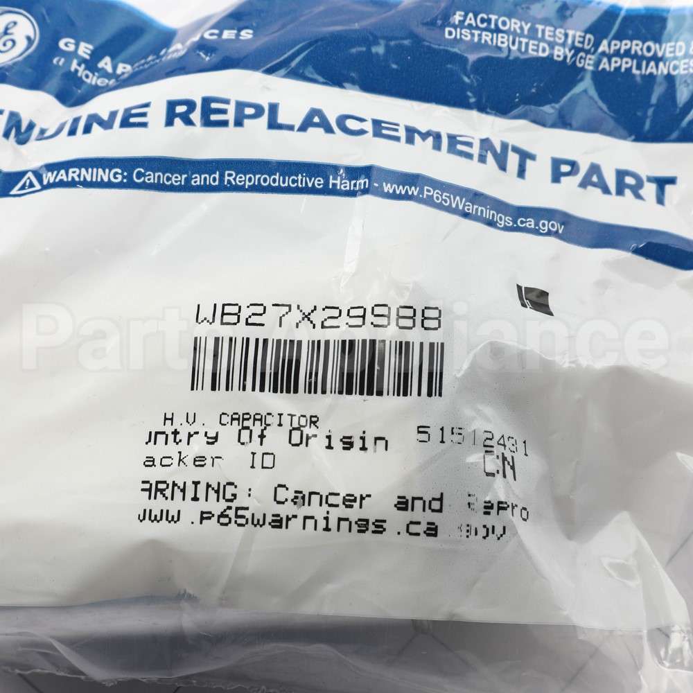 WB27X29988 GE H.v. Capacitor