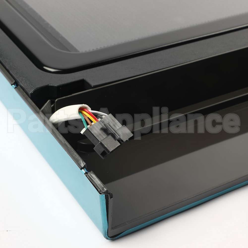 WB56X26203 GE Microwave Door - Black & Stainless Steel