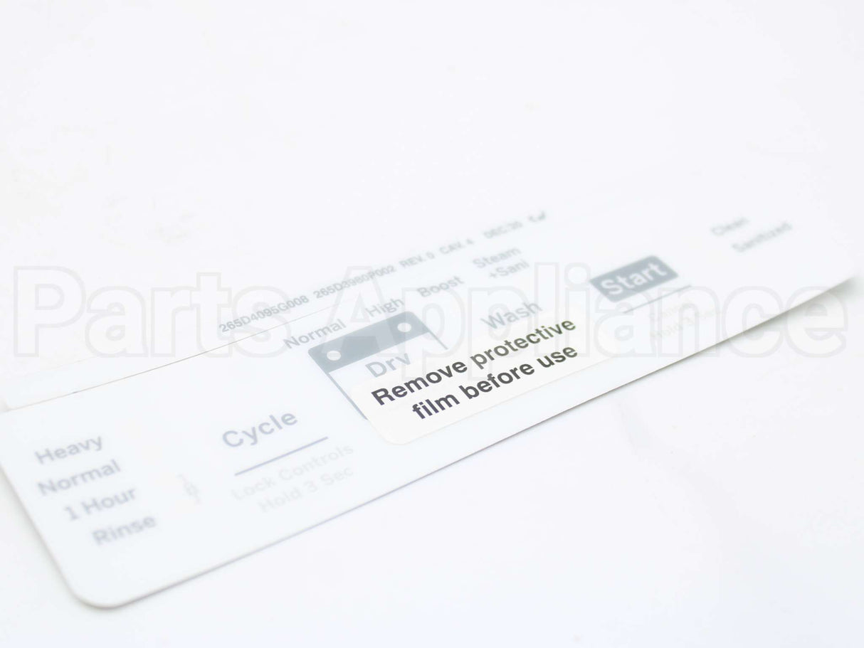 WD34X27904 GE White Control Panel Overlay