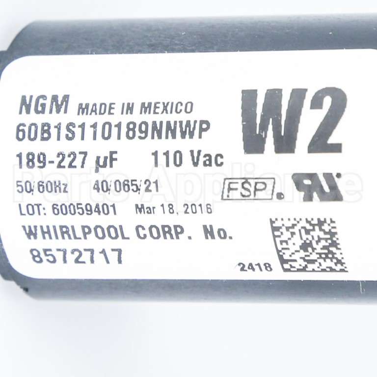 WP8572717 Whirlpool Capacitor