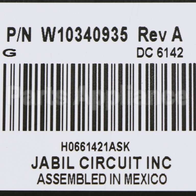 WPW10340935 Whirlpool Cntrl-Elec