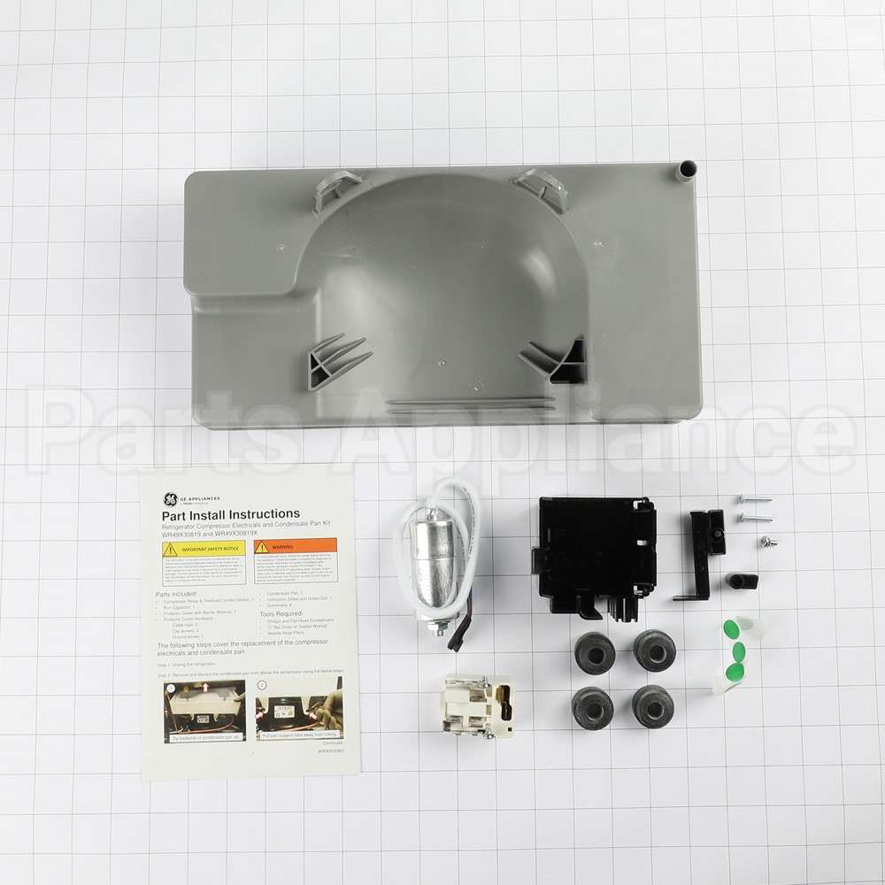 WR49X30819 GE Compressor Electricals & Drain Pan