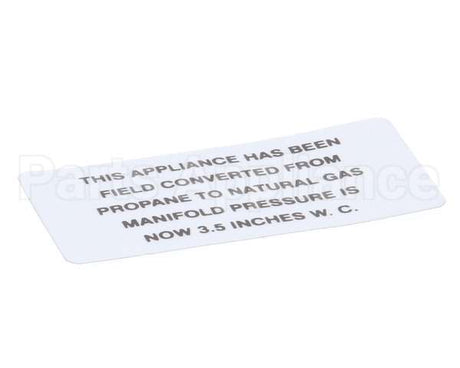00-421727-00002 Vulcan Hart Plate,Propane To Natural Gas