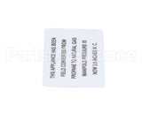 00-421727-00002 Vulcan Hart Plate,Propane To Natural Gas