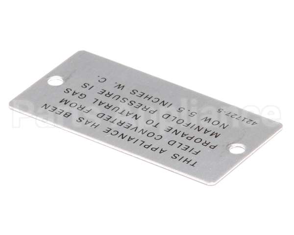 00-421727-00005 Vulcan Hart Plate,Propane To Natural Gas