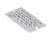 00-421727-00005 Vulcan Hart Plate,Propane To Natural Gas