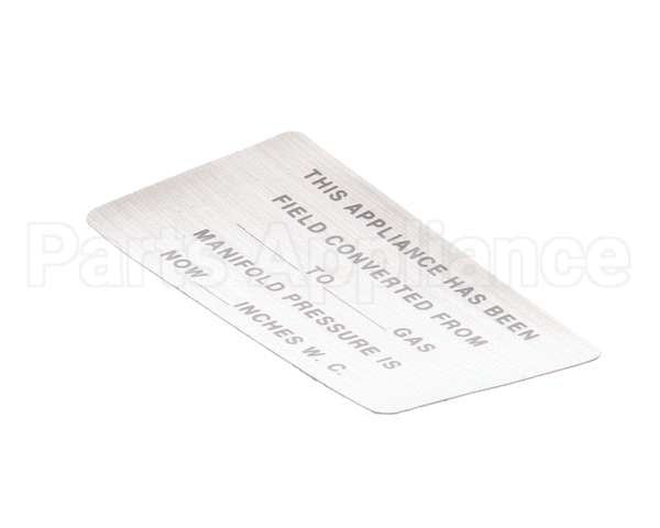00-421727-00015 Vulcan Hart Label,Conversion (Gas) Blank