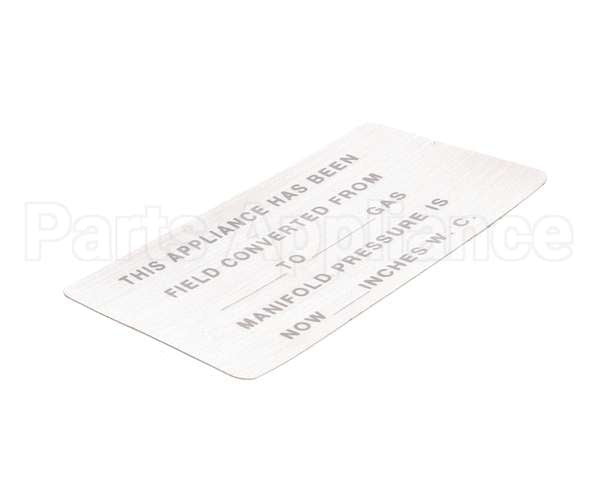 00-421727-00015 Vulcan Hart Label,Conversion (Gas) Blank