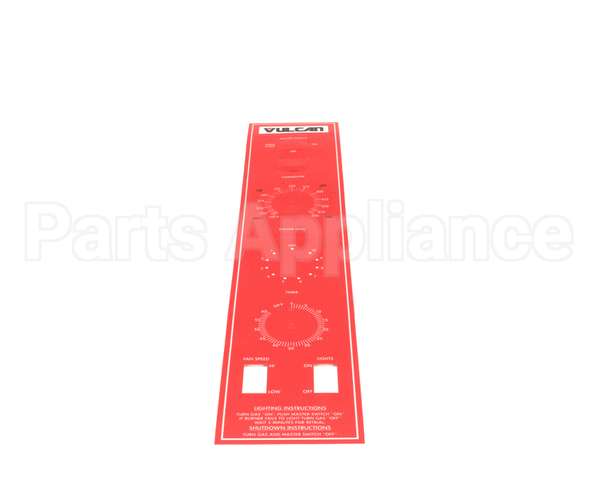 00-421790-00001 Vulcan Hart Overlay,Control Panel Sg4D