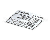 00-914681 Hobart Label, Instruction