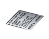 00-914681 Hobart Label, Instruction