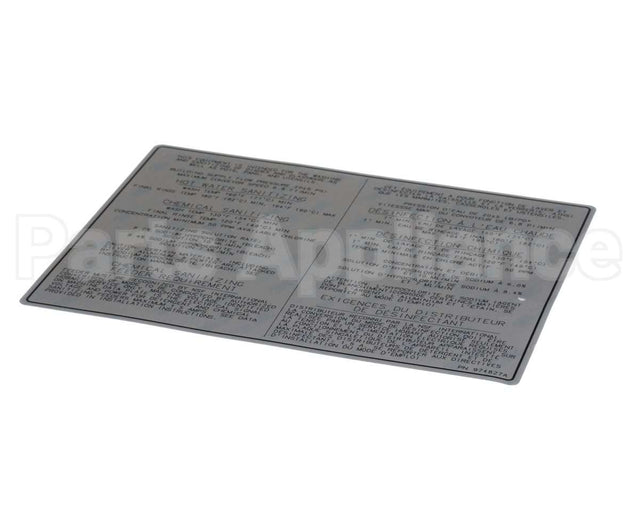 00-974827 Hobart Label, Dishwasher-Bilingual