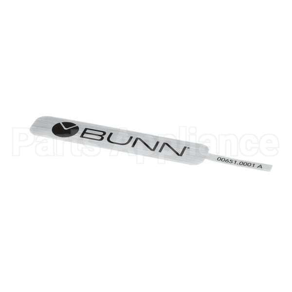 00651.0001 Compatible Bunn Decal, Bunn-Black On Silver