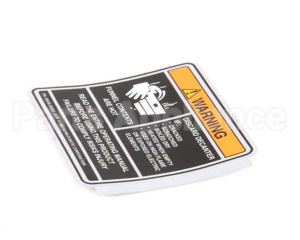 00658.0000 Bunn Decal,Warning-Decanter/Funnel