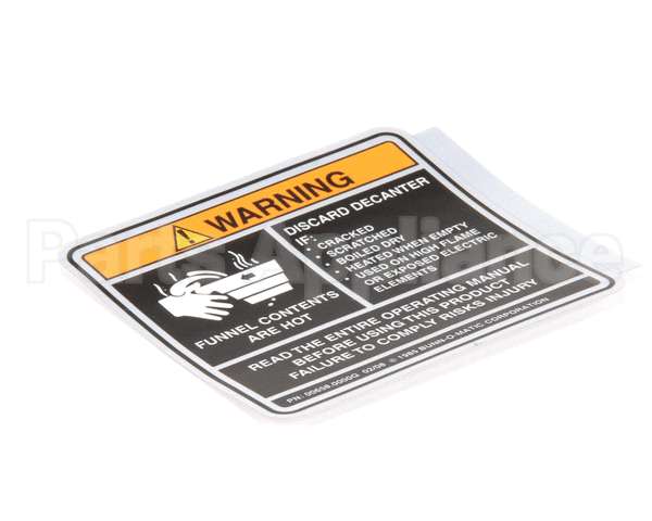 00658.0000 Bunn Decal,Warning-Decanter/Funnel