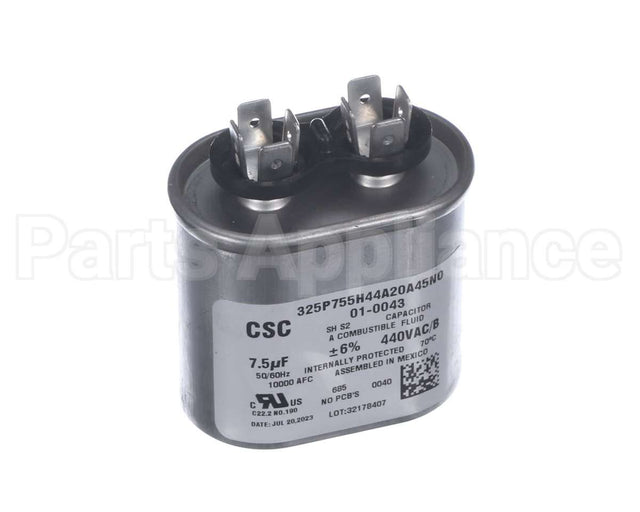 01-0043 Nortek Run Cap,Oval,440V,7.5Uf