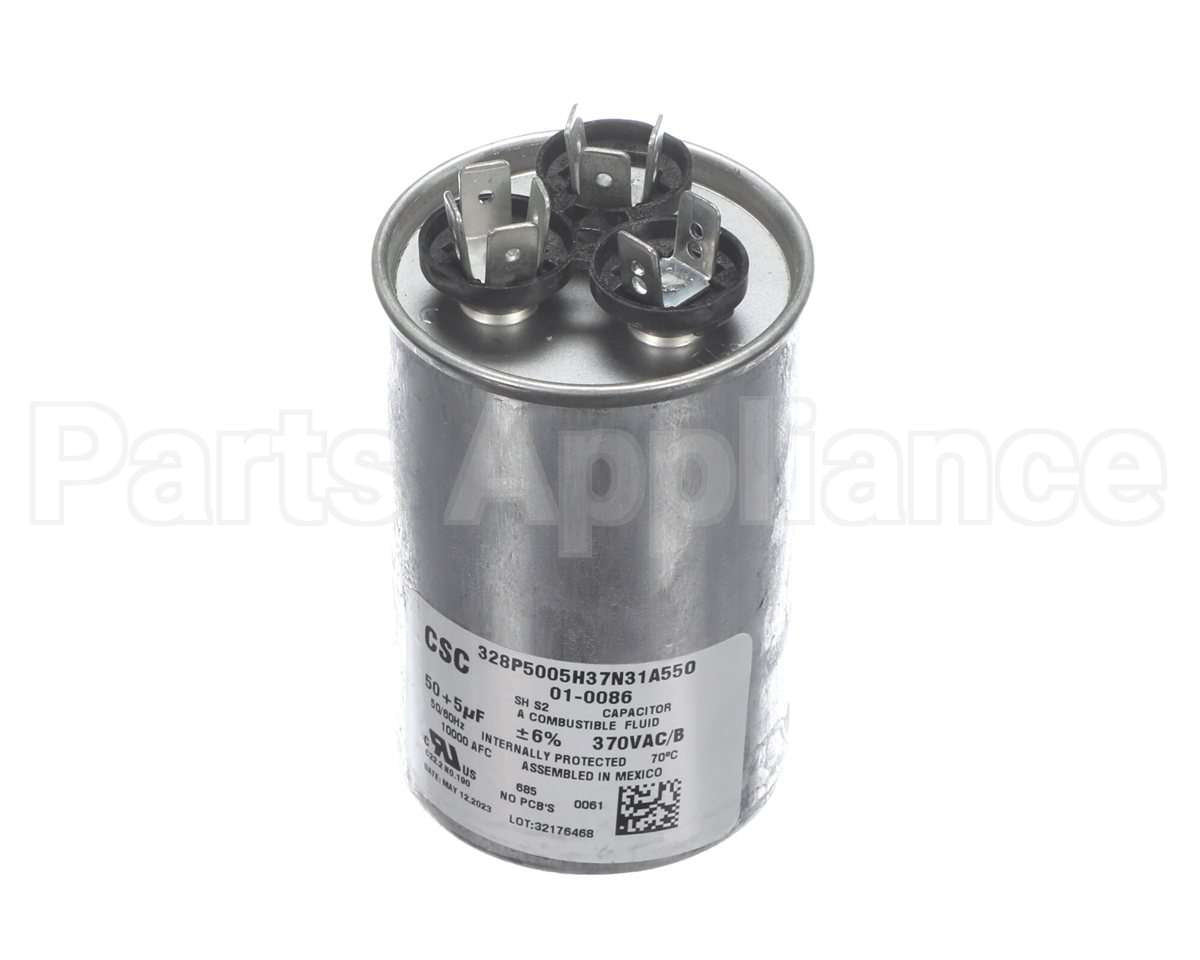 01-0086 Nortek Run Cap,Dual Round,370V,5+50Uf