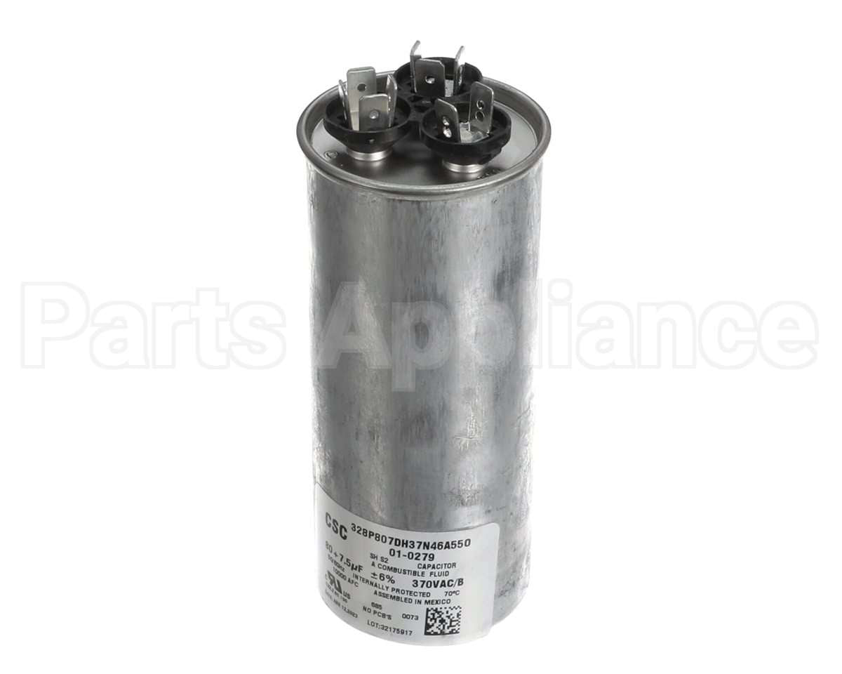 01-0279 Nordyne 80/7.5Mfd 370V Dual Round Cap