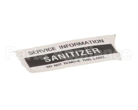 01000486 Glastender Decal, .75X1.877, Sanitizer