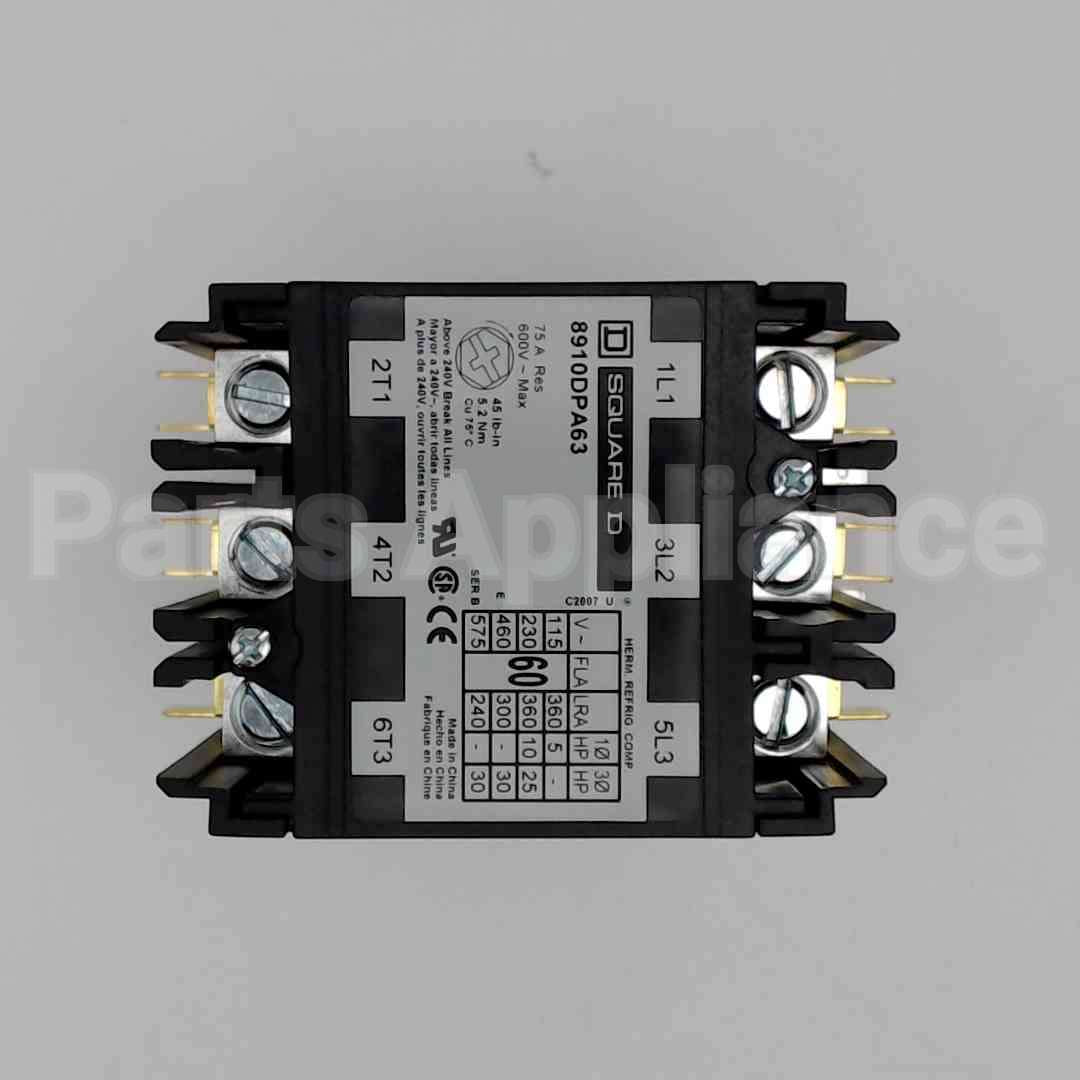 8910DPA63V14 Schneider Electric (Square D) 24V 3Pole 60Amp Contactor