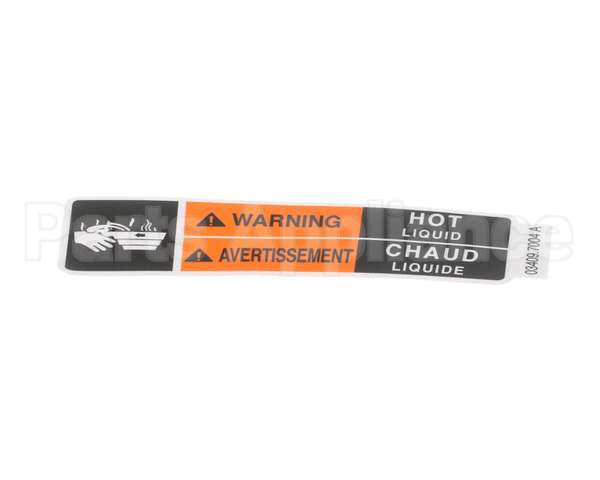 03409.7004 Bunn Decal, Wrn-Hot Liq 15.4Rad Eng/Fr