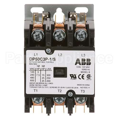 05945-002-24-70 Compatible Jackson Contactor, 3-Pole, 120V 50A