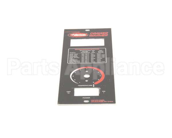 07.01.179.00 Hatco Hdw Control Face Plate