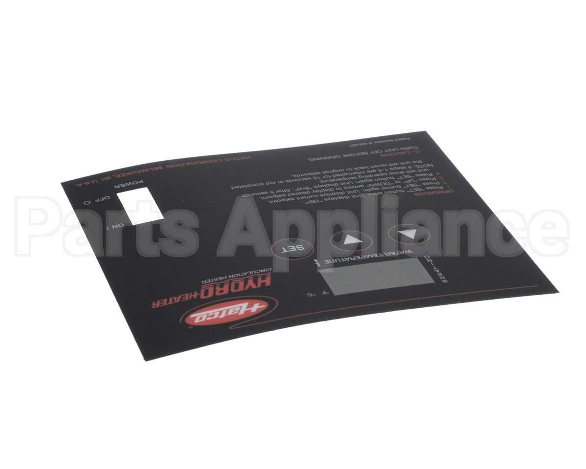 07.03.422.00 Hatco Control Decal,Hh2