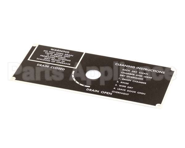 10-5938 Market Forge Plate, Drain Panel Clean Instr
