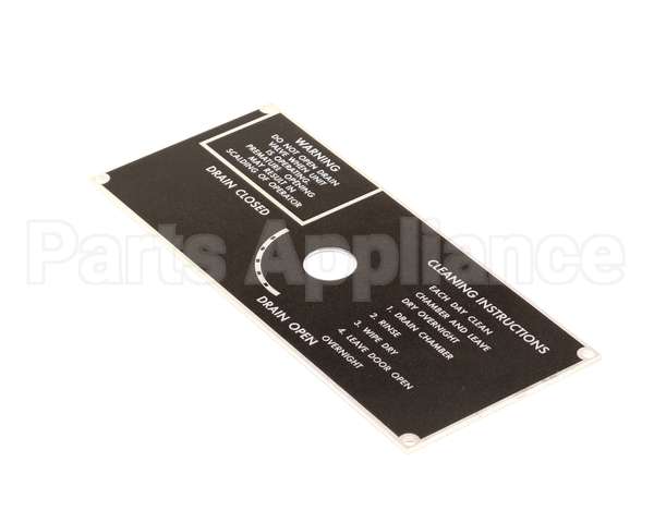 10-5938 Market Forge Plate, Drain Panel Clean Instr
